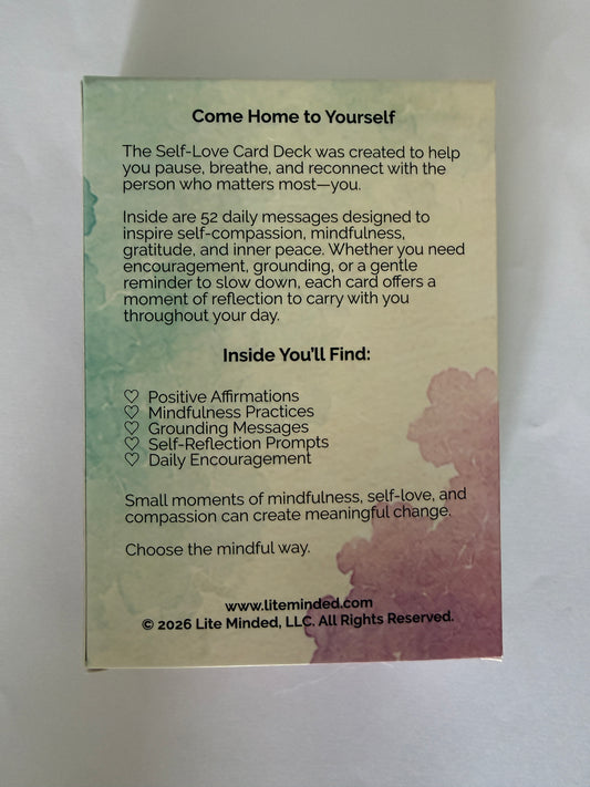 Self-Love Mindfulness Card Deck | Daily Affirmations, Self-Care & Mental Wellness