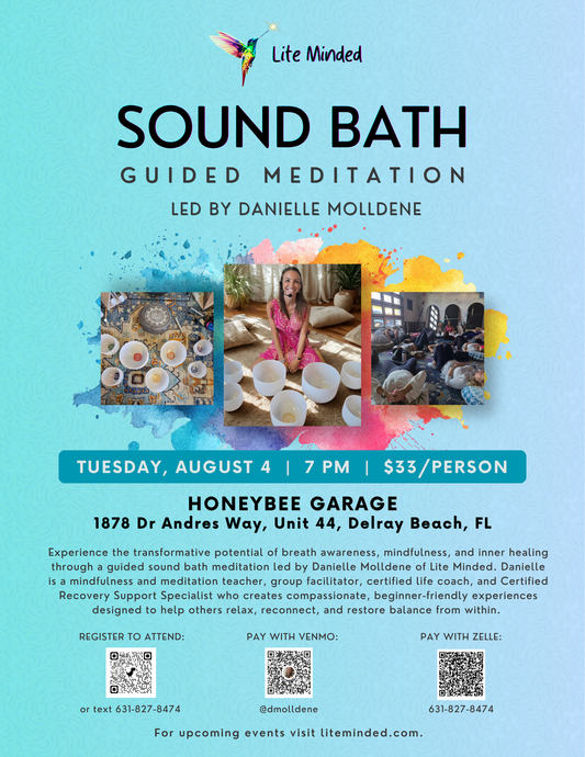 Sound Bath Session 8/4/26 at 7PM at Honeybee Garage in Delray Beach