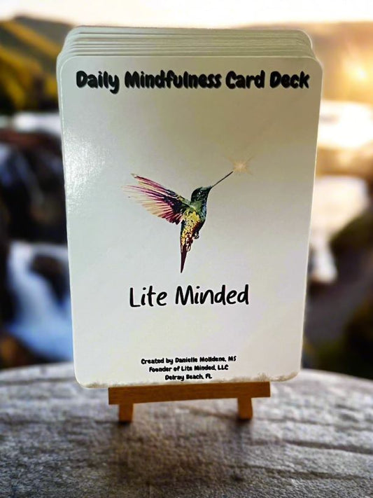 Lite Minded Mindfulness Card Deck — 52 daily affirmation cards, beautifully wrapped, for stress relief and positive thinking